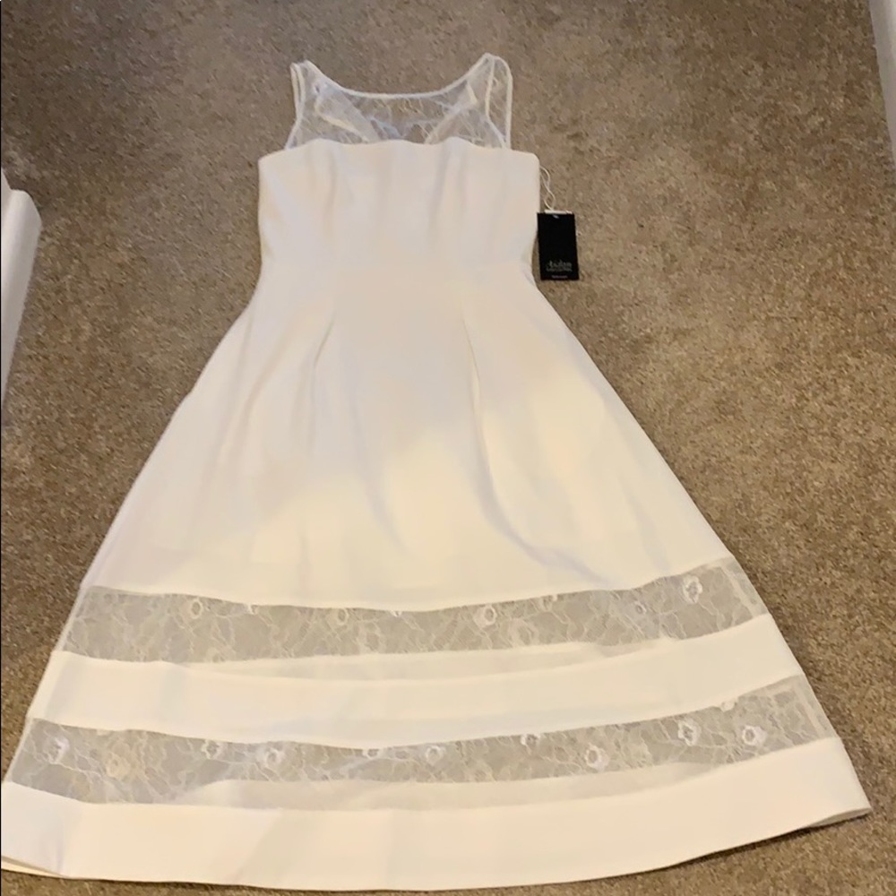 Brand new with tags Aidan Mattox white lace dress